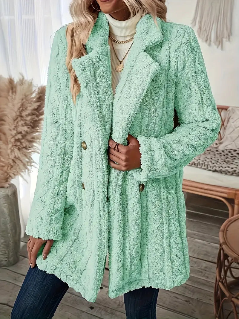 Valenzora | Soft, solid-color thermal coat with long sleeves