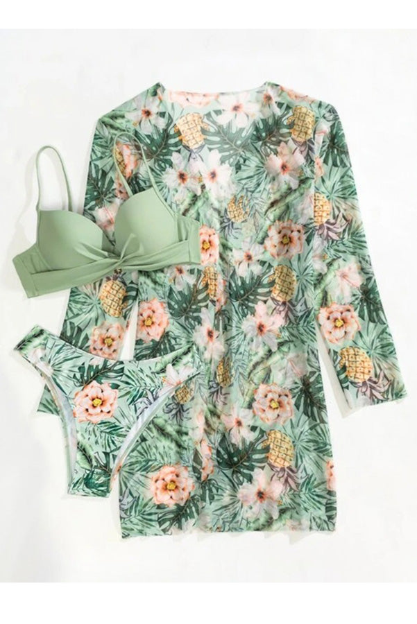 Valenzora – Wrap-style underwire bikini with tropical print and cover