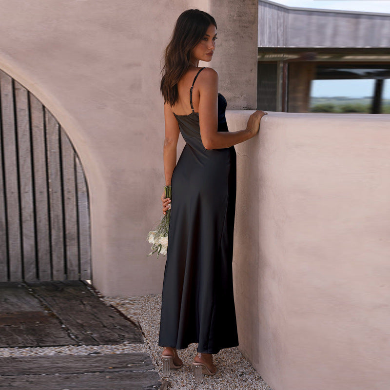 Valenzora | Sommerliches unifarbenes Schlitzkleid für Damen