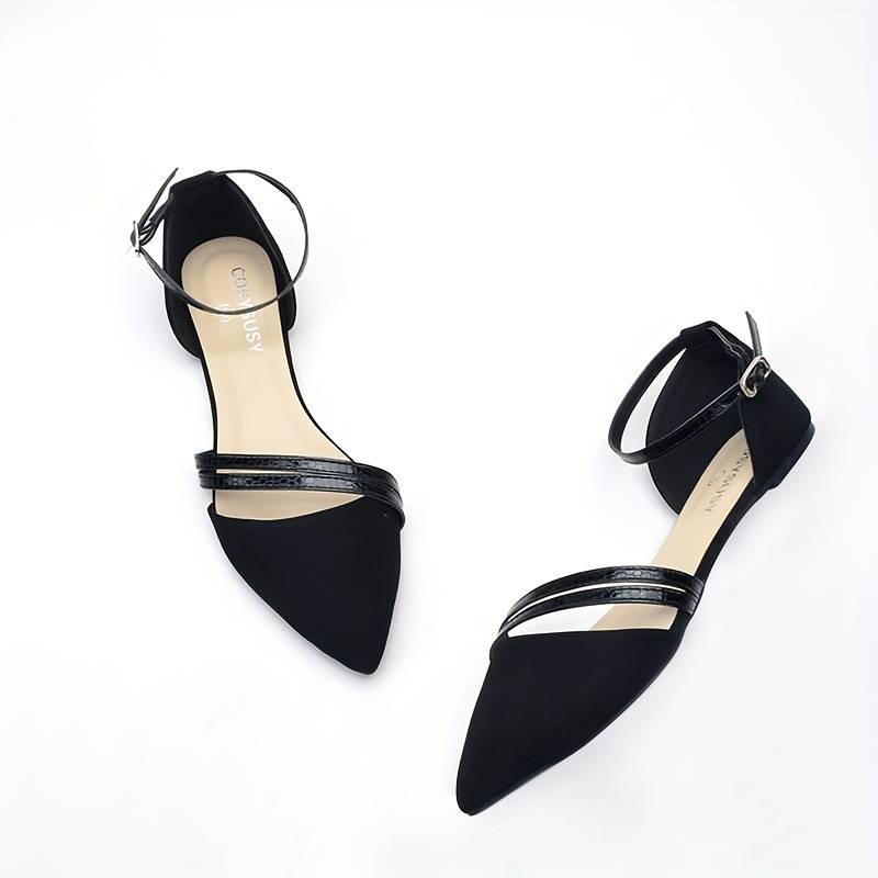 Valenzora | Lightweight flat sandals with buckle and pointed toe