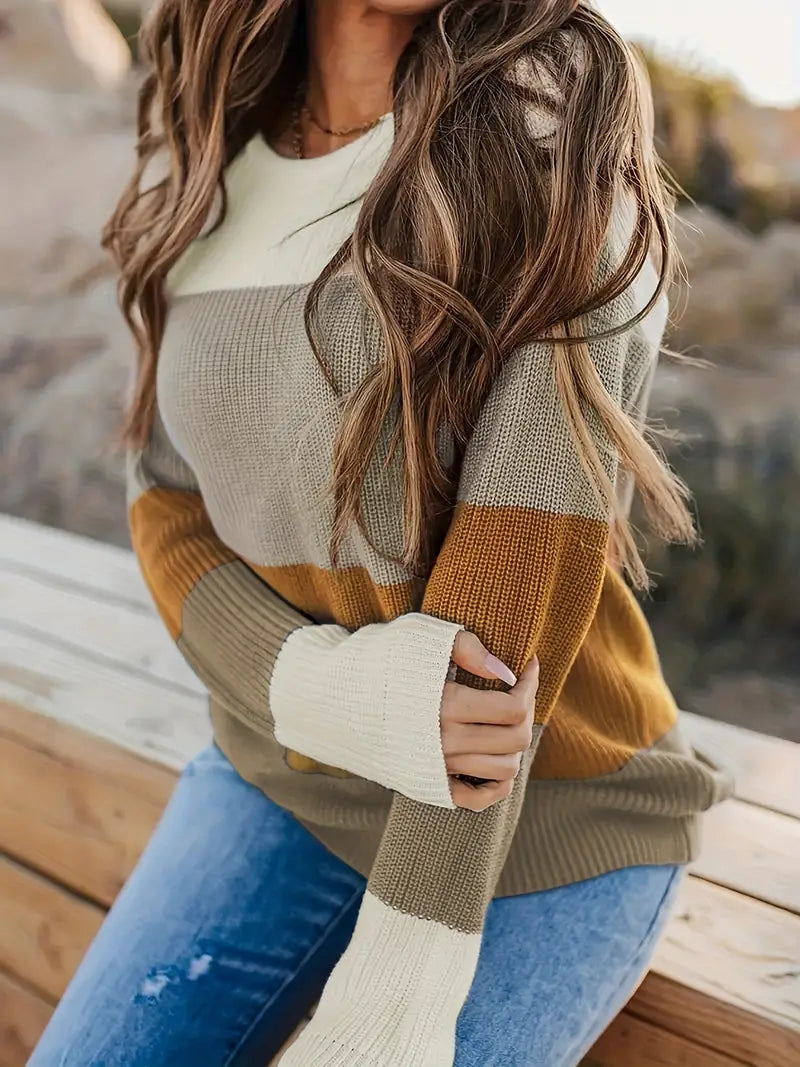 Valenzora | Striped Knitted Women's Tops Stylish and Comfortable