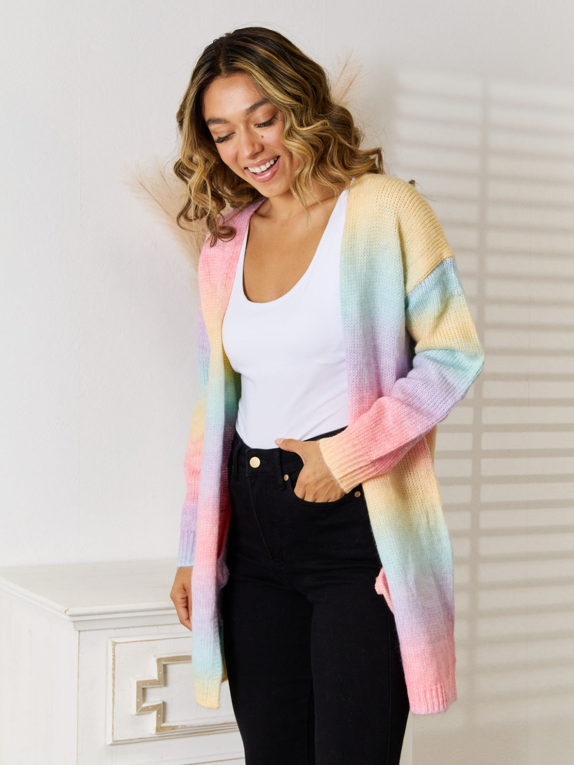 Valenzora | Angel Wings Offener Cardigan in voller Größe mit Farbverlauf
