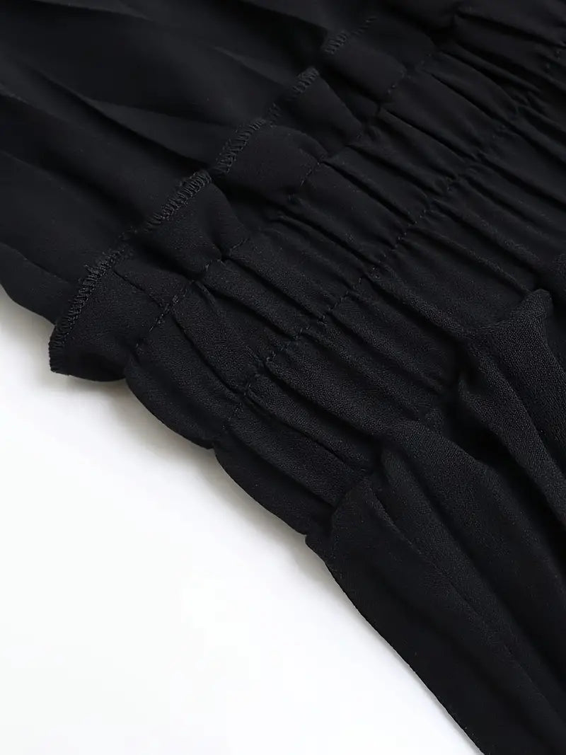 Valenzora | Elegantes sommerliches Midikleid mit Rundhalsausschnitt und geraffter Taille