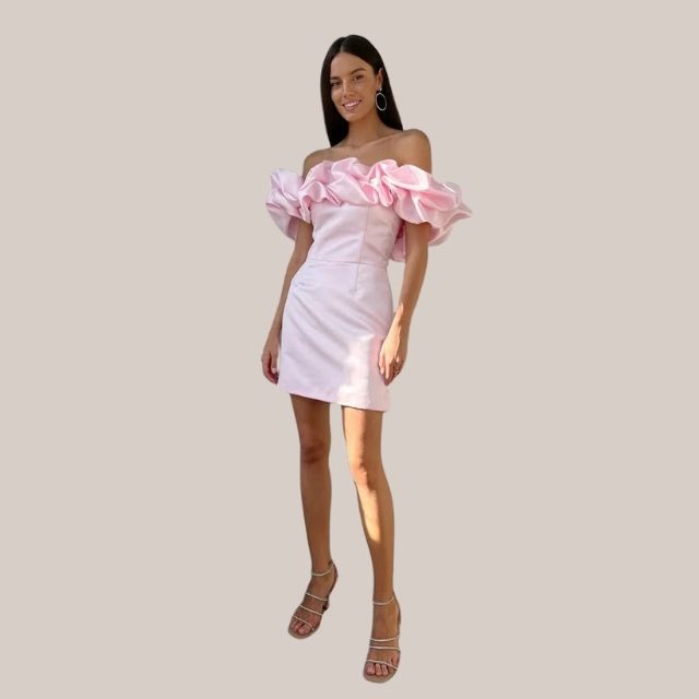 Valenzora | Off-the-shoulder cocktail dress with ruffle detail