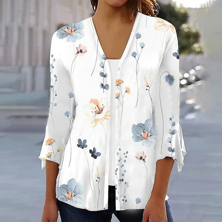 Valenzora | Elegant top with floral pattern