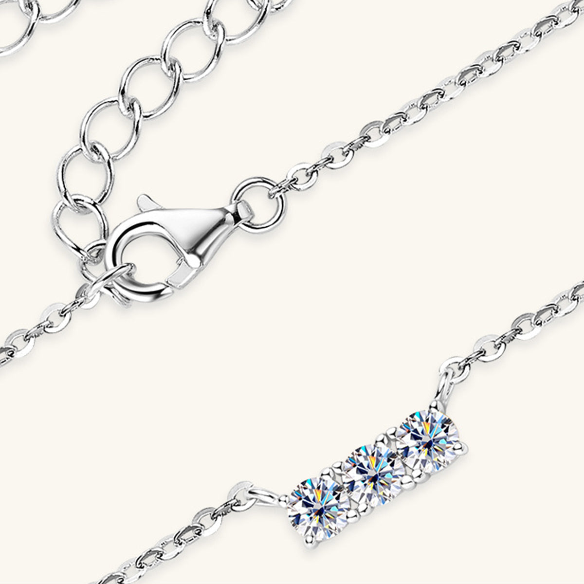 Valenzora | 925er Sterlingsilber Inlaid Moissanit-Halskette
