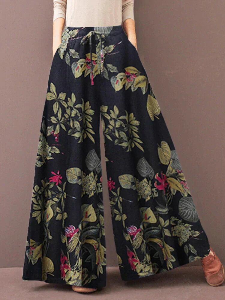 Valenzora | Chic, relaxed trousers with a floral pattern