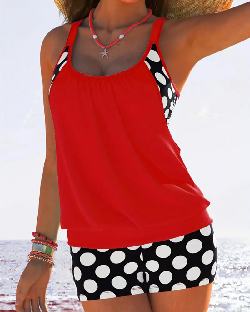 Valenzora | Swimsuit tank top with polka dot boxers