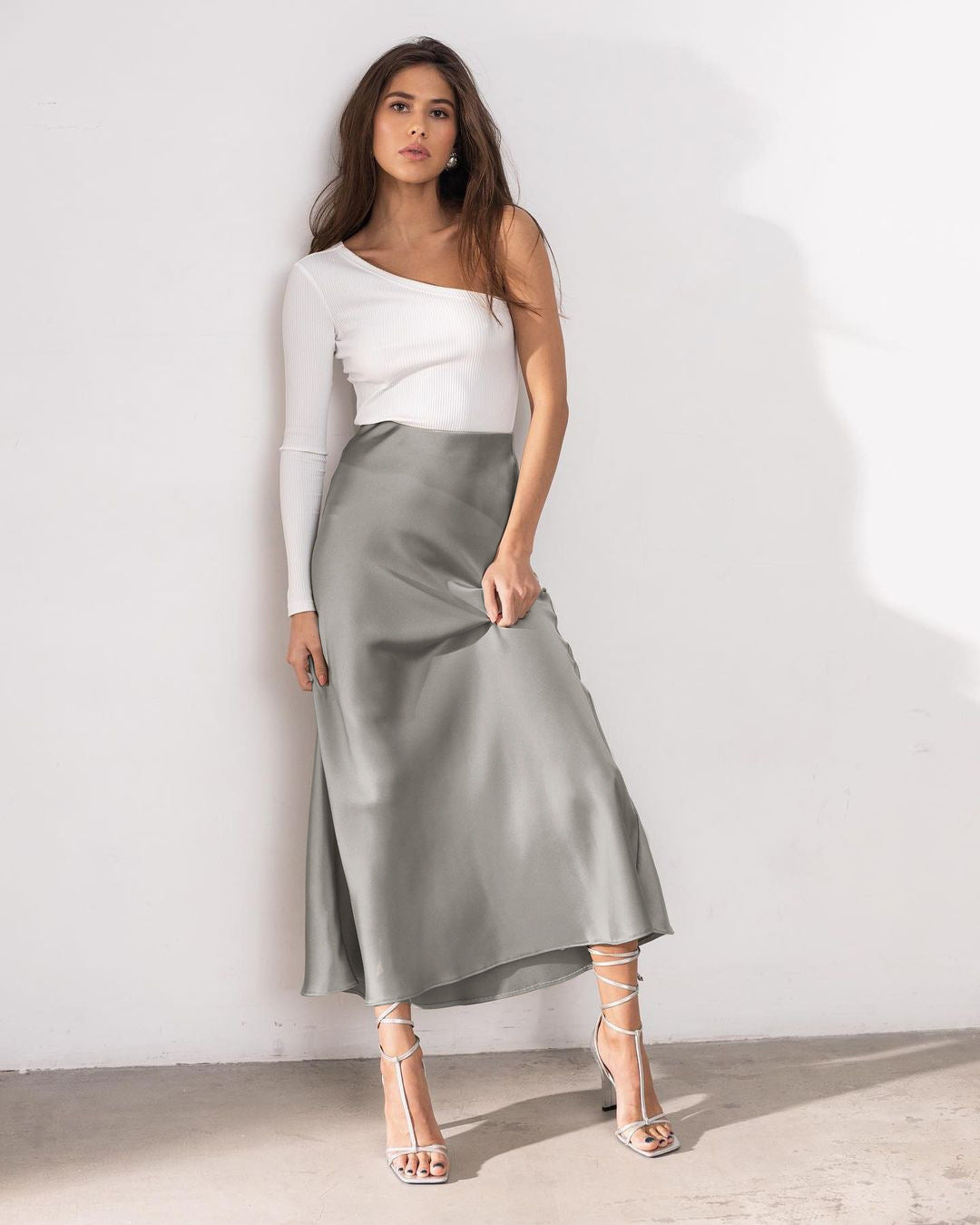 Valenzora | Stylish high-waisted skirt Silky Ice Silk skirt