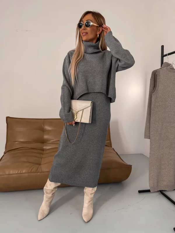 Valenzora – Warmes Kleid – Rollkragenpullover