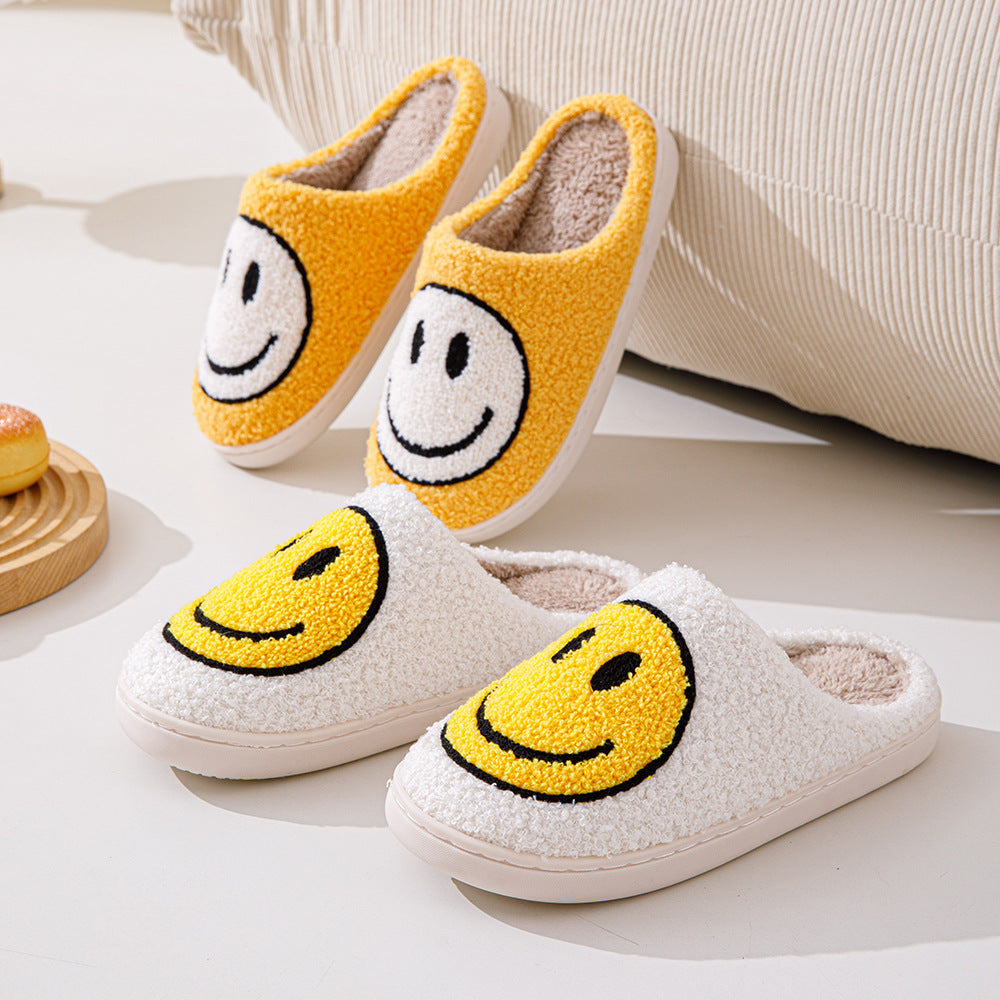 Valenzora Large Smiley Pattern Fur Slippers