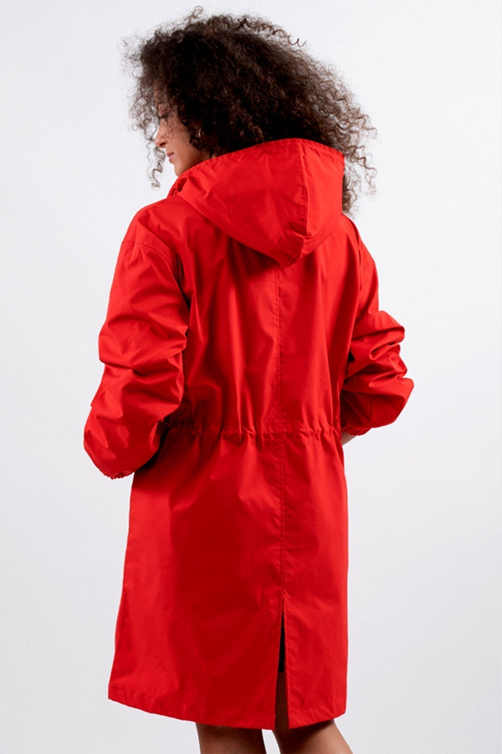 Waterproof windbreaker with hood in oversize rain jacket
