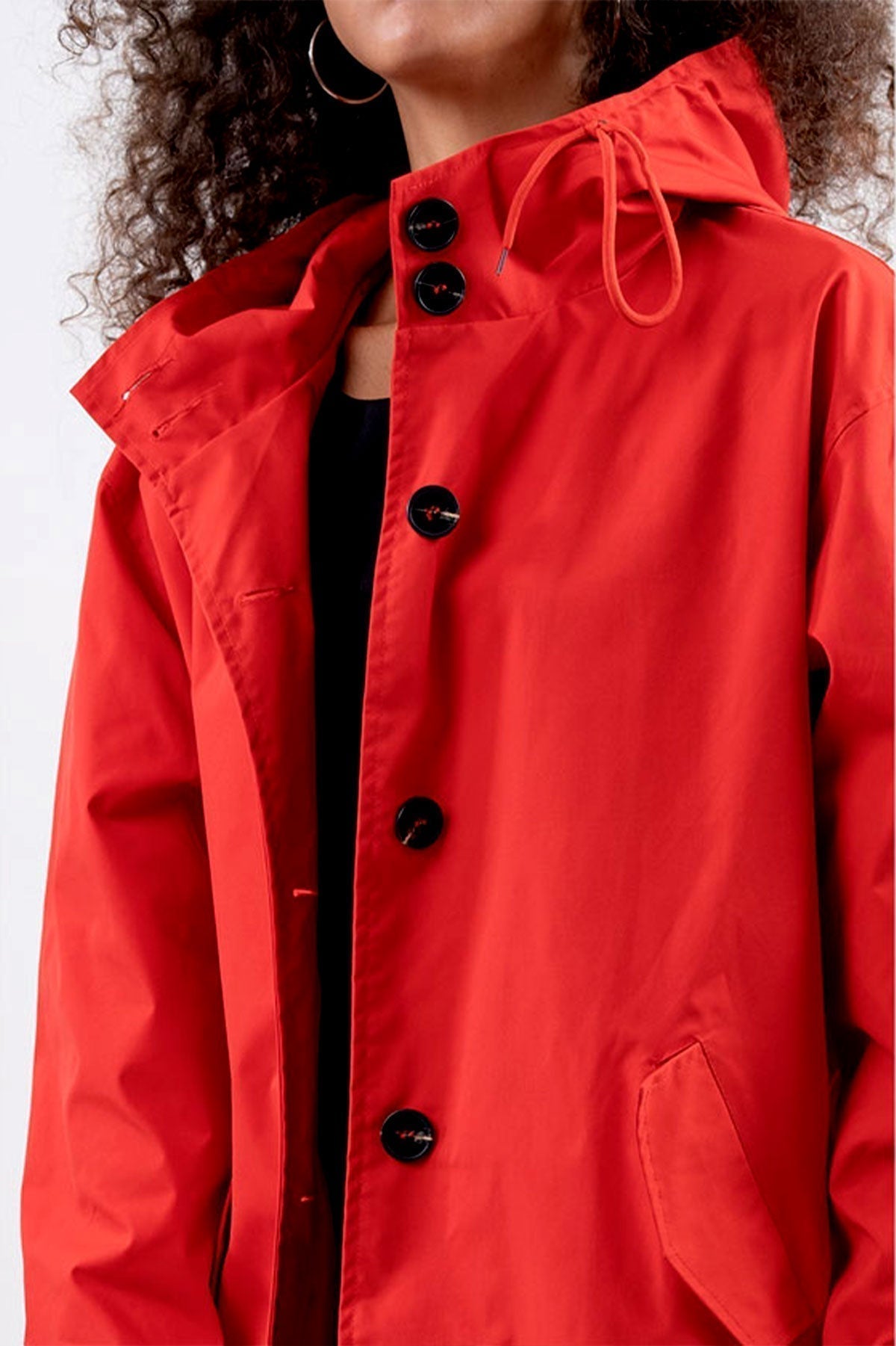 Waterproof windbreaker with hood in oversize rain jacket