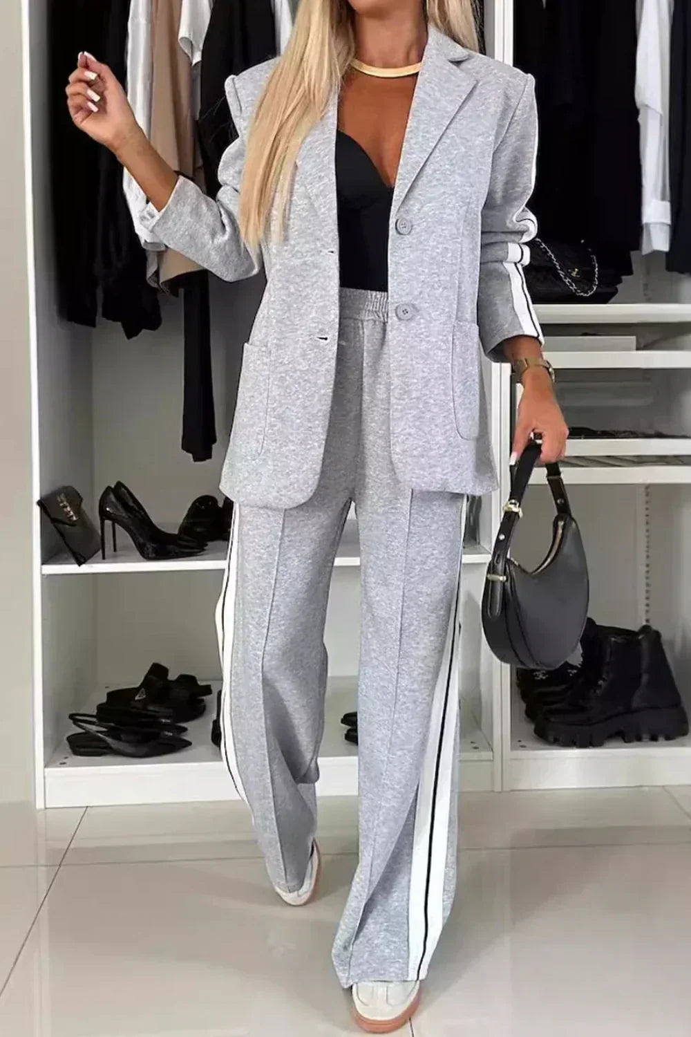 Valenzora | 2-Piece High-Waisted Blazer Set for Women