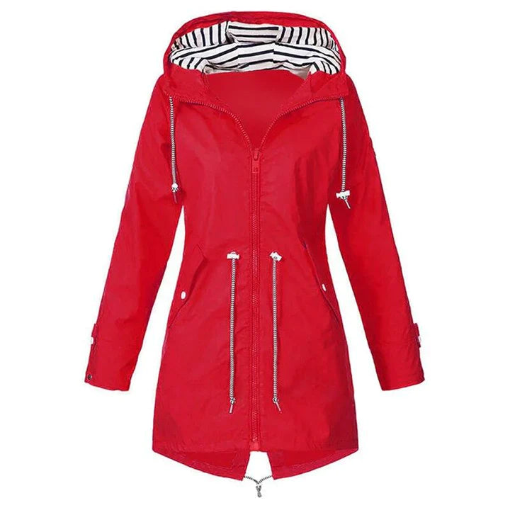 Valenzora Stylish Waterproof Outdoor Rain Jacket with Hood for Women | Classic Style & Ideal for Outdoor Activities