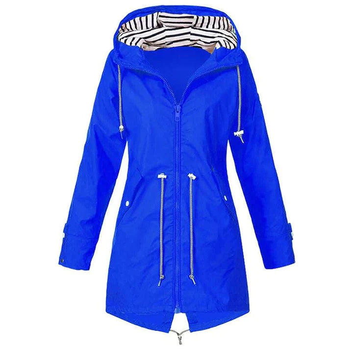Valenzora Stylish Waterproof Outdoor Rain Jacket with Hood for Women | Classic Style & Ideal for Outdoor Activities