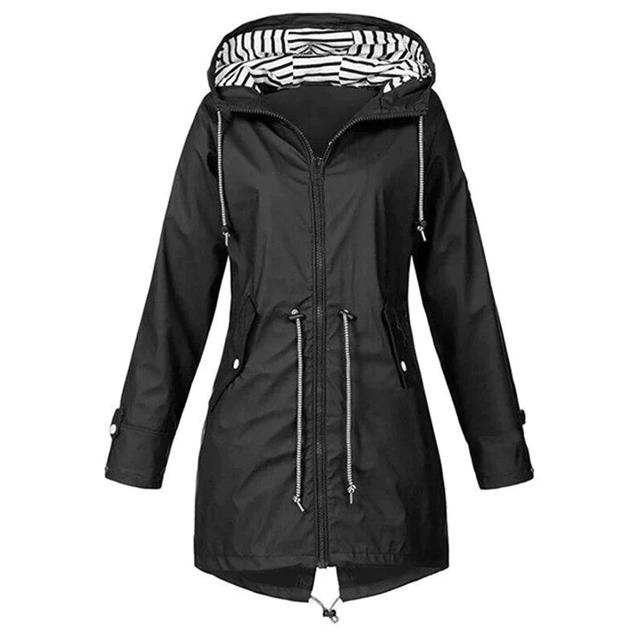Valenzora Stylish Waterproof Outdoor Rain Jacket with Hood for Women | Classic Style & Ideal for Outdoor Activities