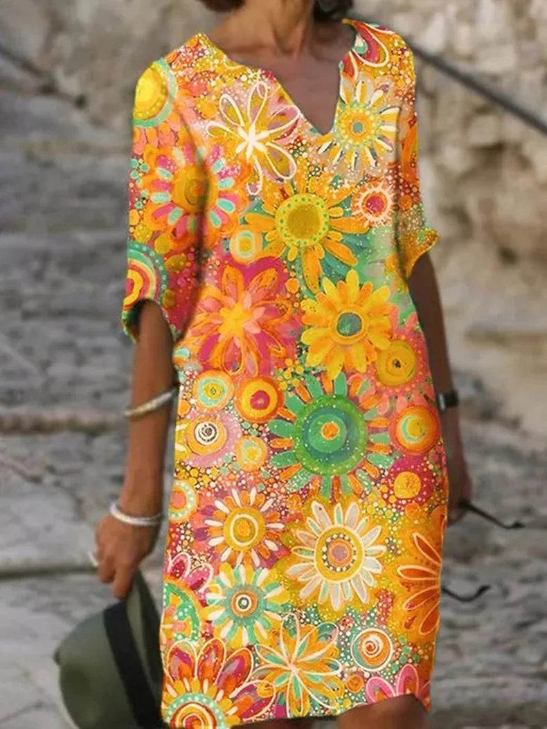 Valenzora | Cotton Floral Dress for Women