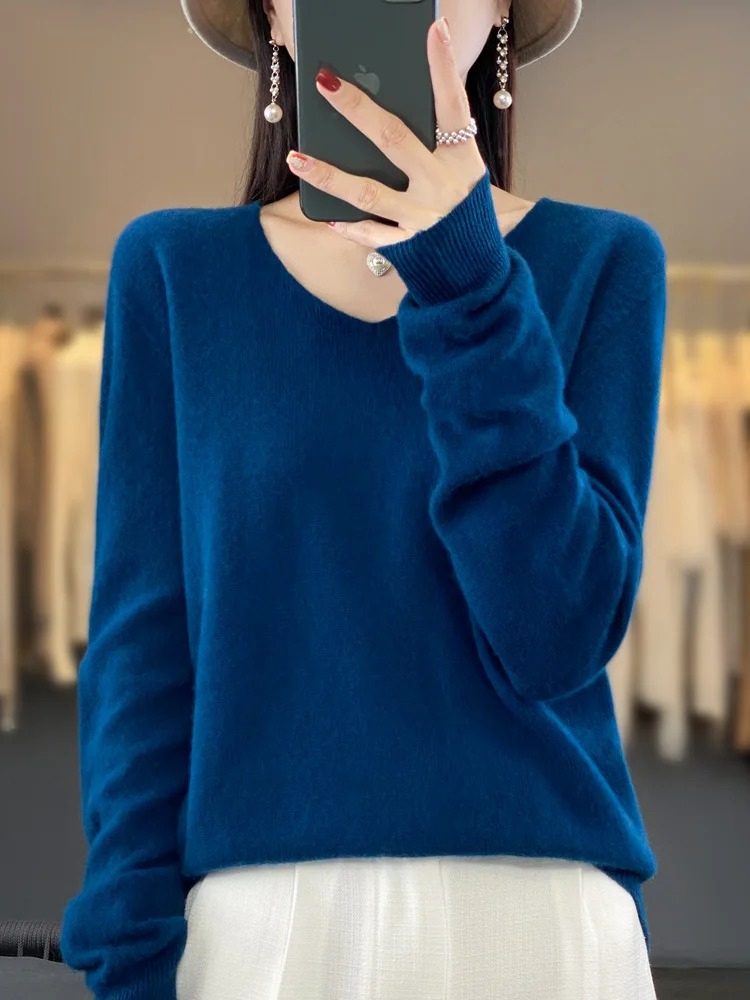 Valenzora | Damen Kaschmir Pullover, Eleganter V-Ausschnitt, Weich & Bequem