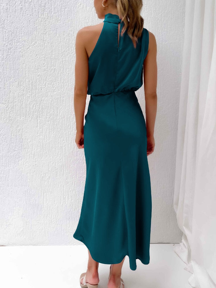 Valenzora | Silk dress with spotted design for women