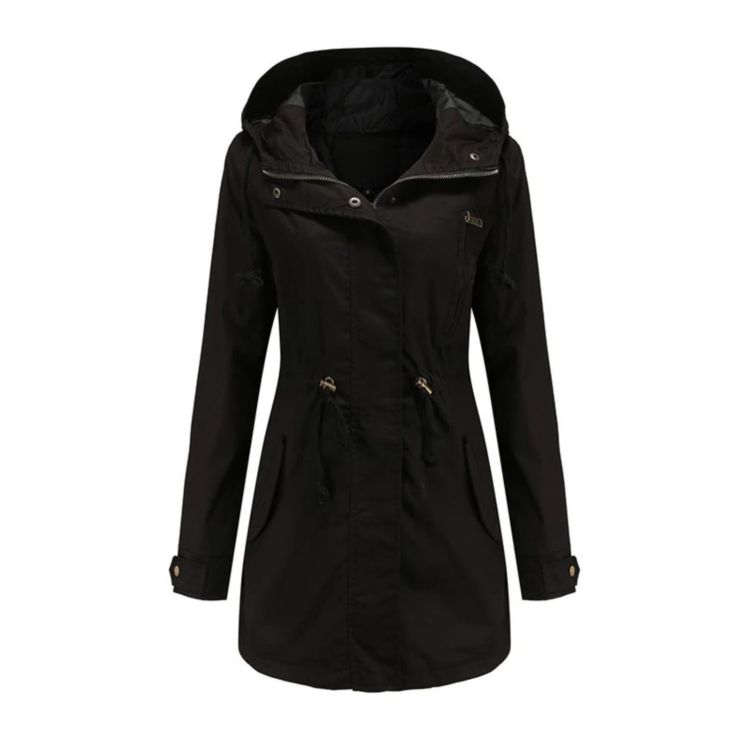 Valenzora | Waterproof Long-Sleeved Hooded Jacket with Adjustable Drawstring