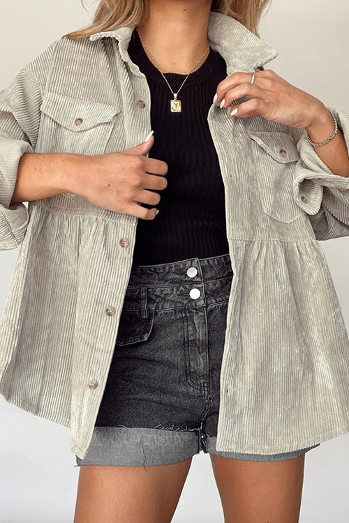 Valenzora | Come Around Corduroy Babydoll Jacket (Made of Polyester)