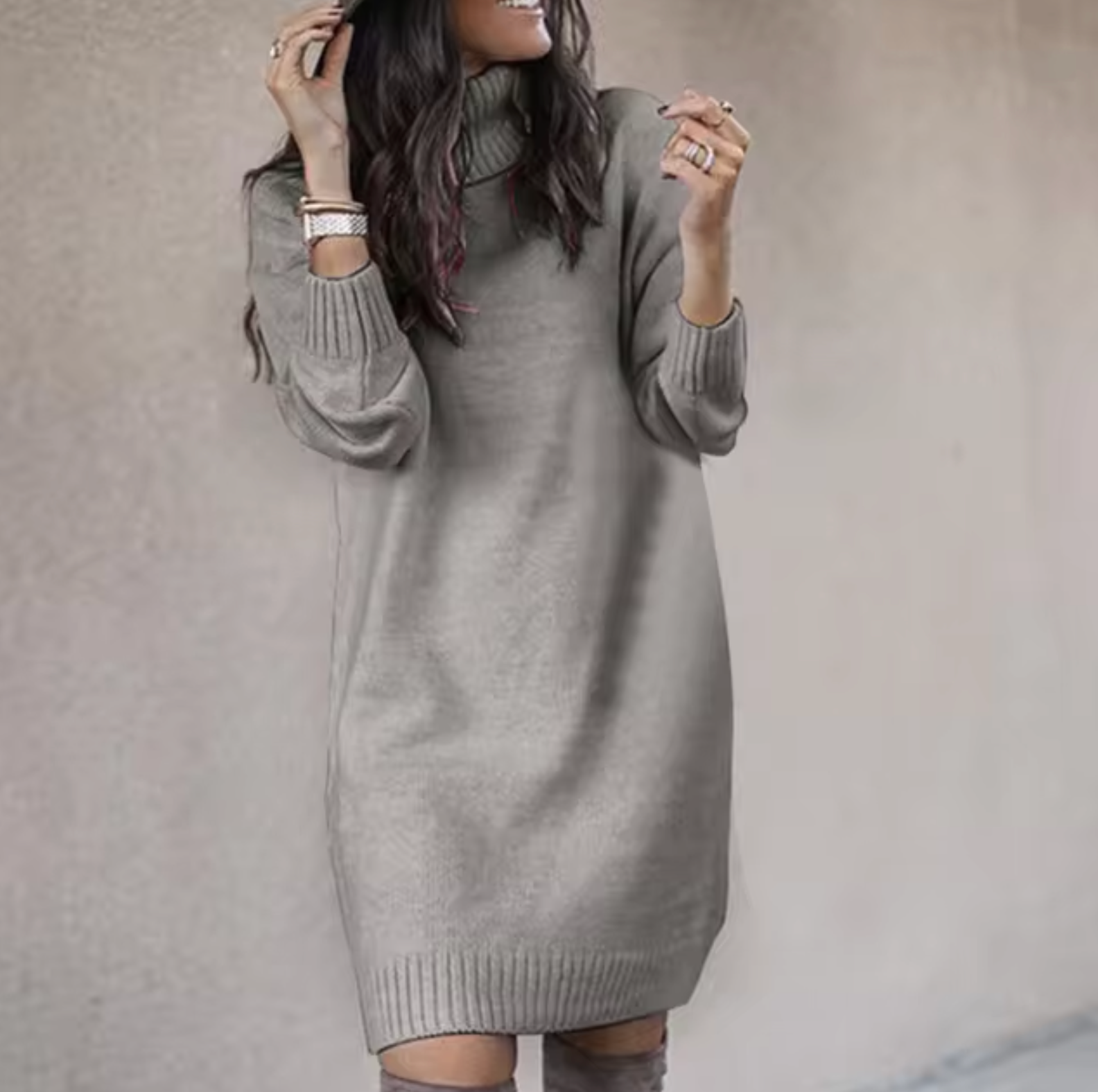 – Loose sweater dress