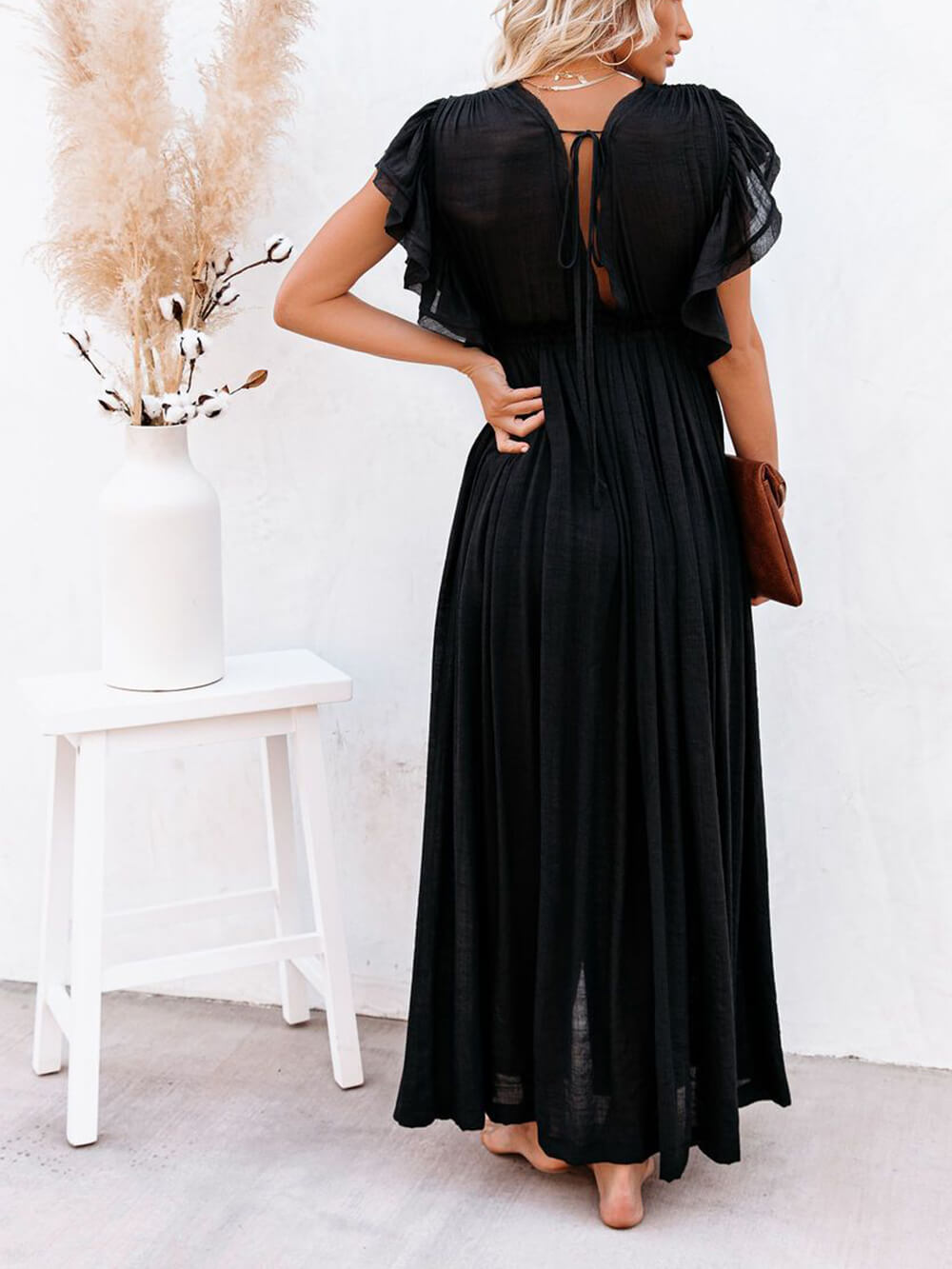 Valenzora | Style Maxi Dress with Flutter Sleeves for Women