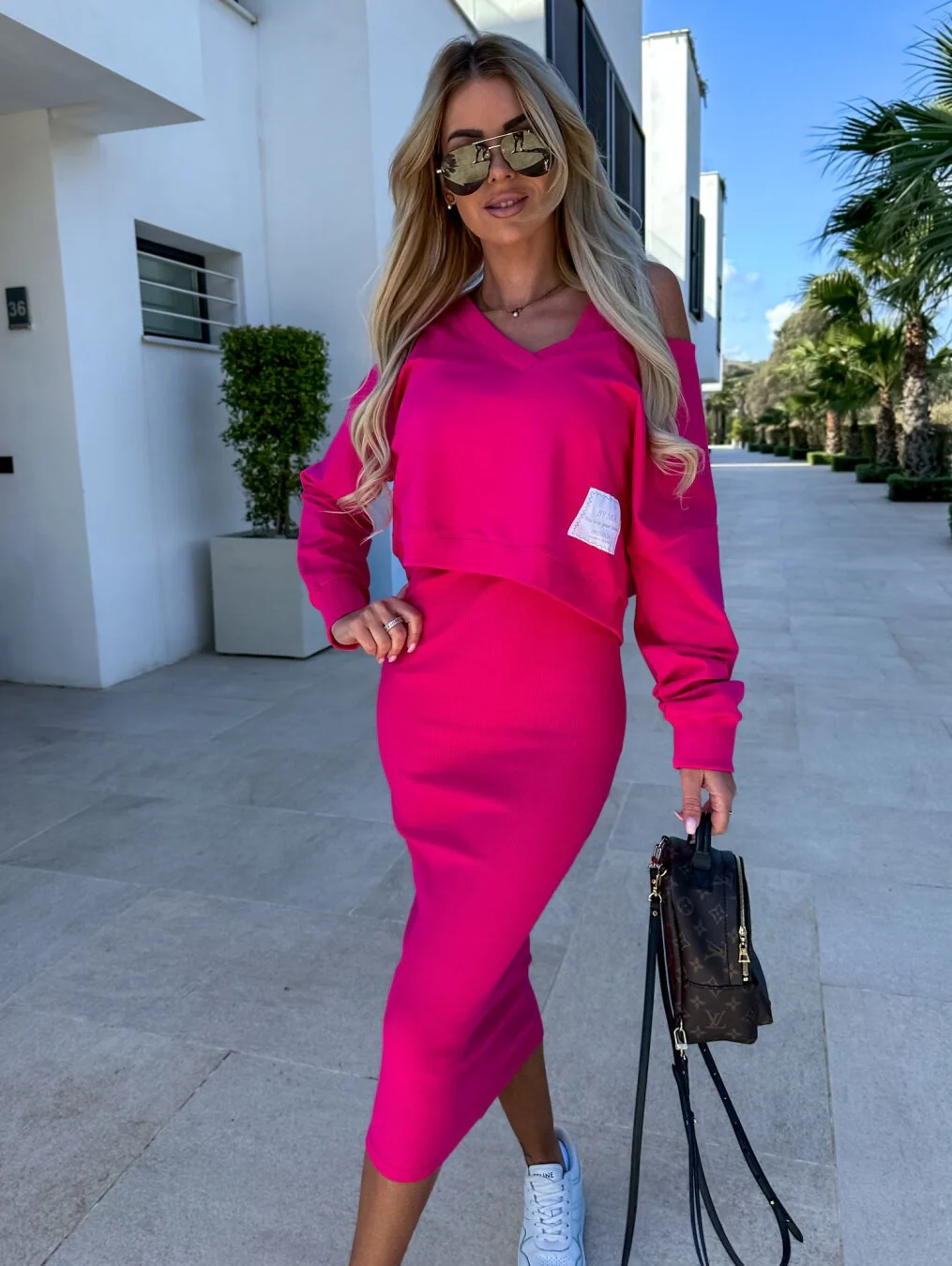 Elegant sweatshirt dress set