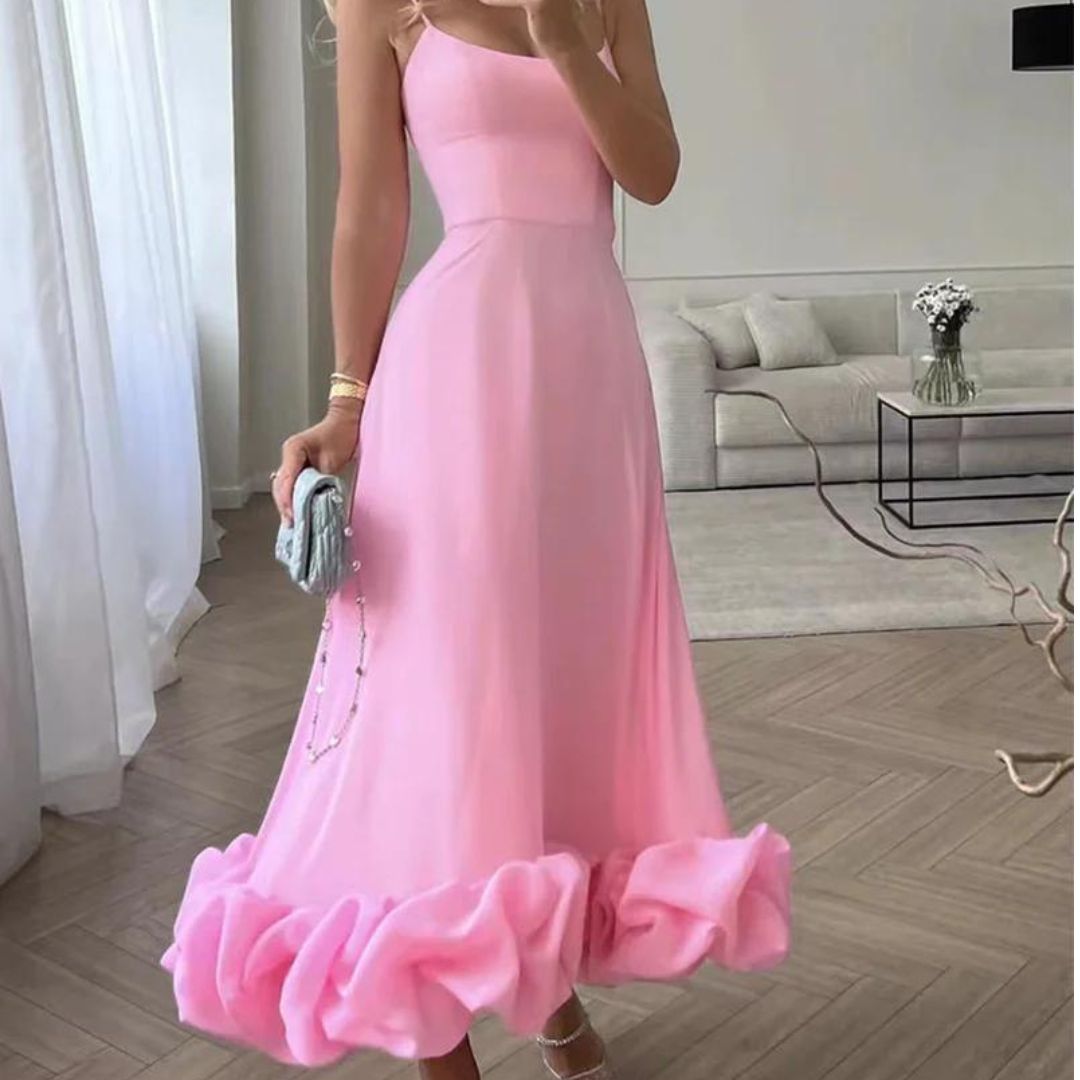 Valenzora | Ruffled bustier midi dress
