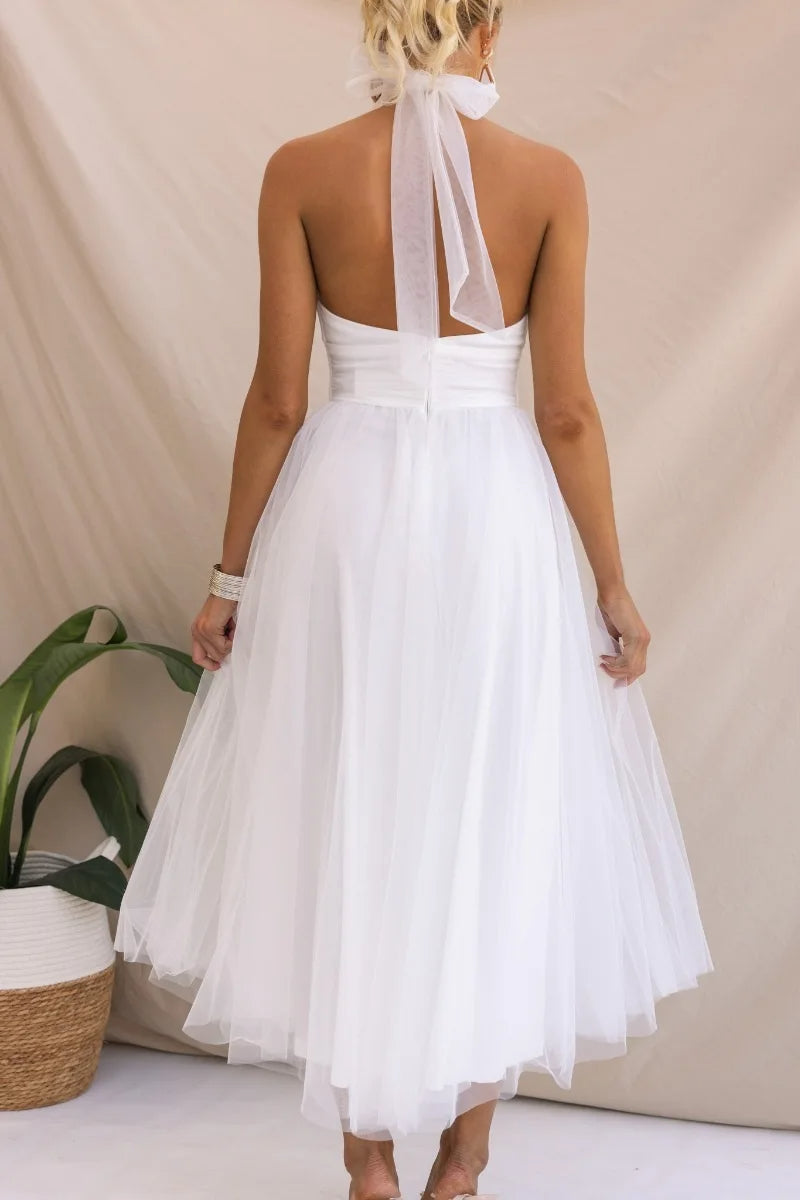 Valenzora | Midikleid aus Tüll mit Neckholder