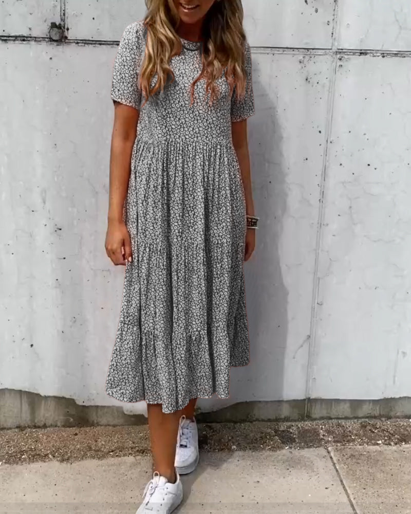 Valenzora | Kurzärmeliges Blumenkleid