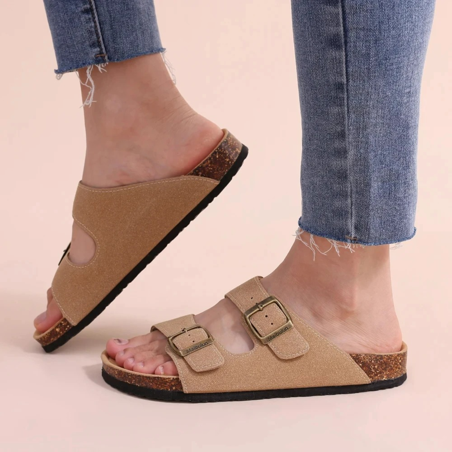 Valenzora | Wildleder-Sandalen für Damen mit doppelter Riemenführung