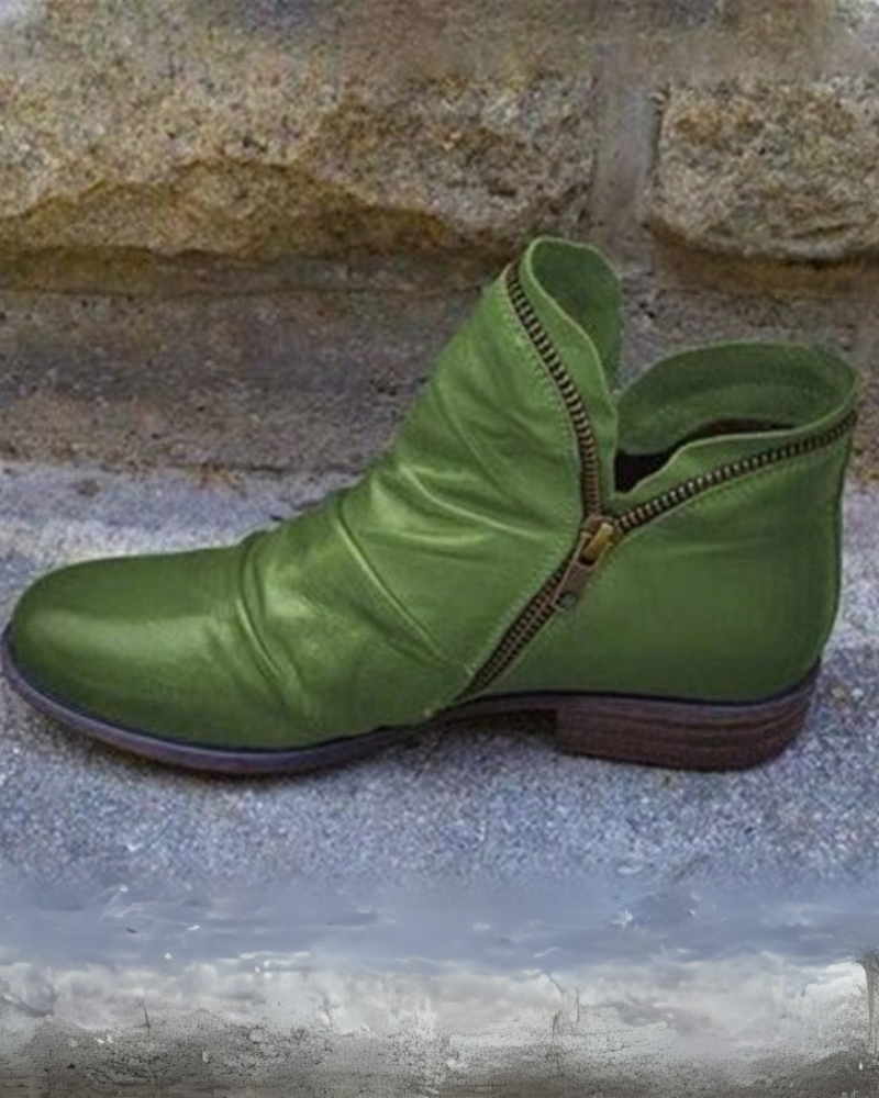 Valenzora | Leather boots with zipper