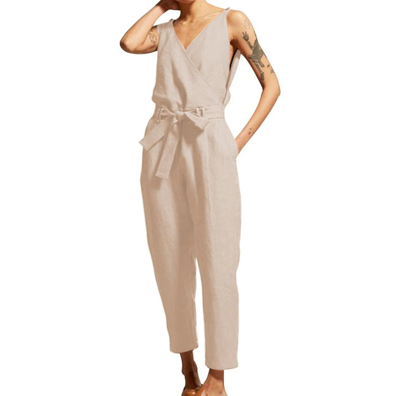 Valenzora | Jumpsuit aus Baumwoll-Leinen-Gemisch