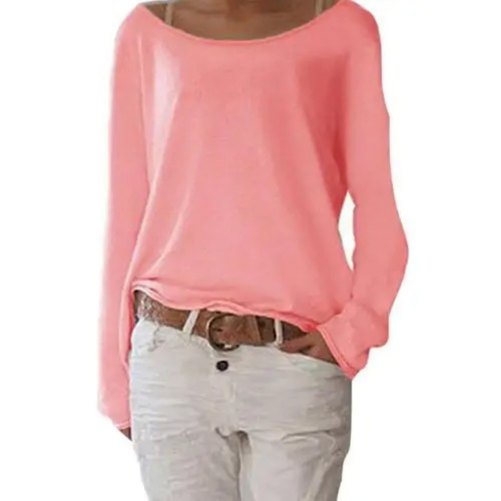 Valenzora | yellow sweatshirt with a round neck, simple and slim fit