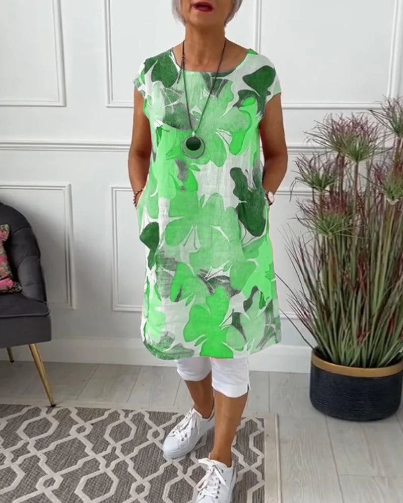 Valenzora | Summer dress with asymmetrical cut and high slit