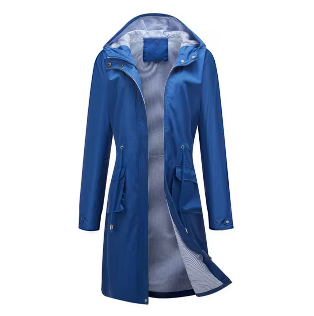 Valenzora | Long waterproof hooded jacket for women