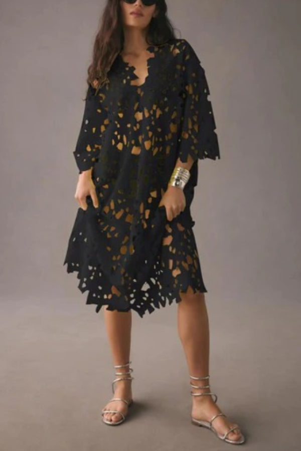 Valenzora | I Belong Here Floral Øsen Lace Cover Up Beach Midi Dress
