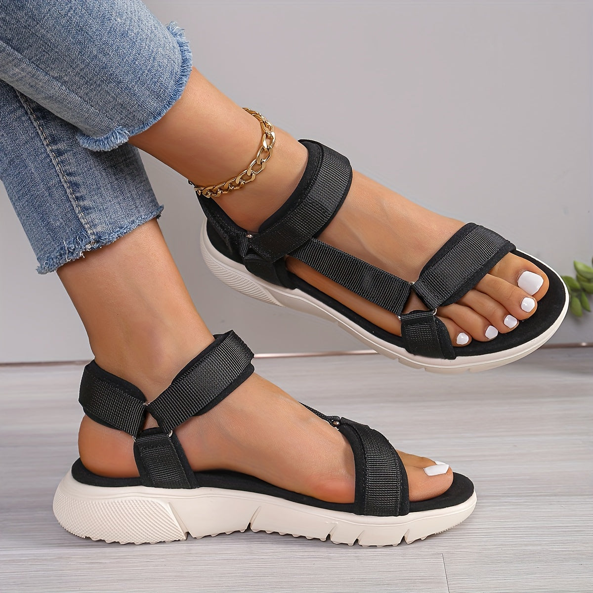 Valenzora | Women's Sandals: Color Block, Non-Slip, Elegant, Lightweight, Outdoor, Summer