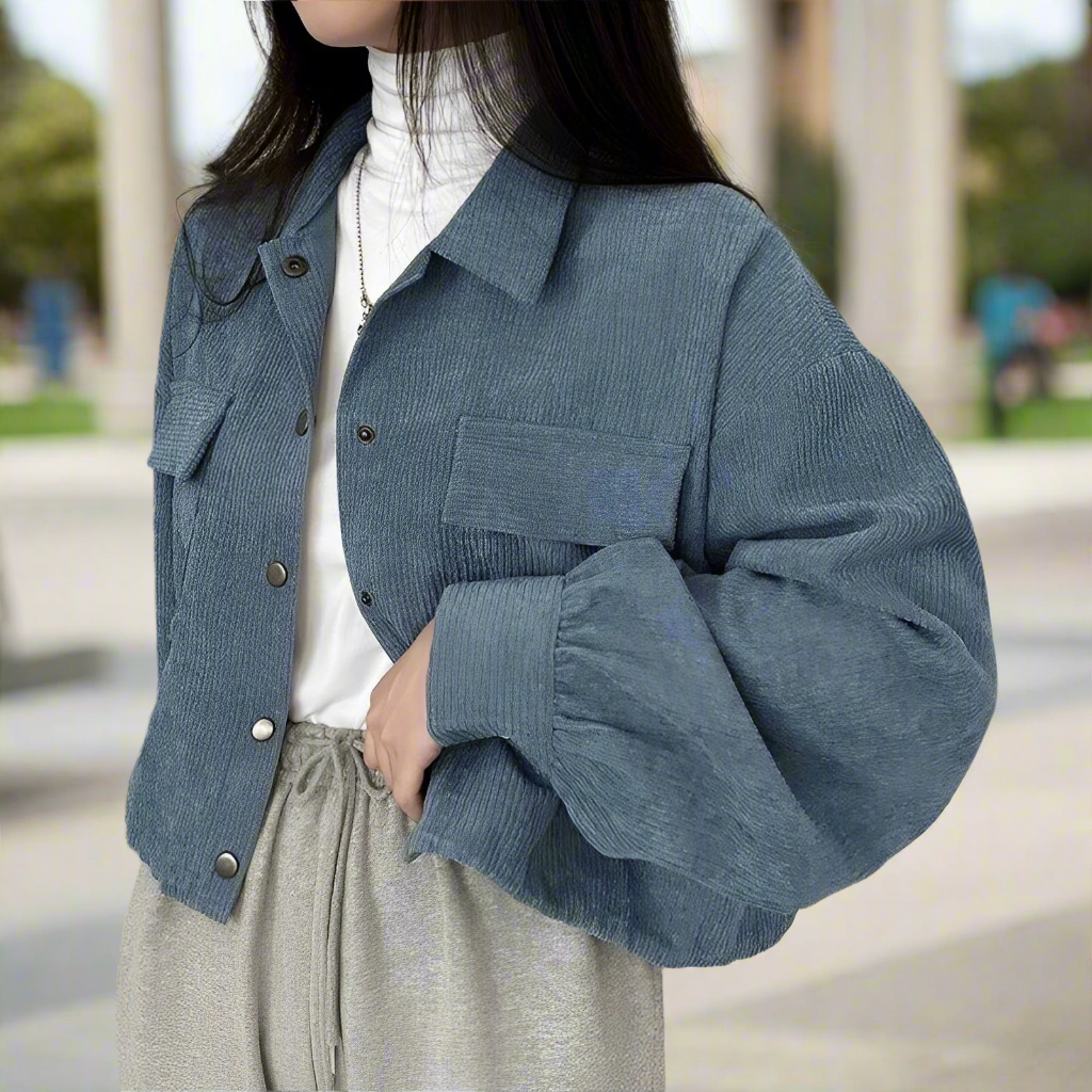 Valenzora | Women's Corduroy Jacket with Short Lapel