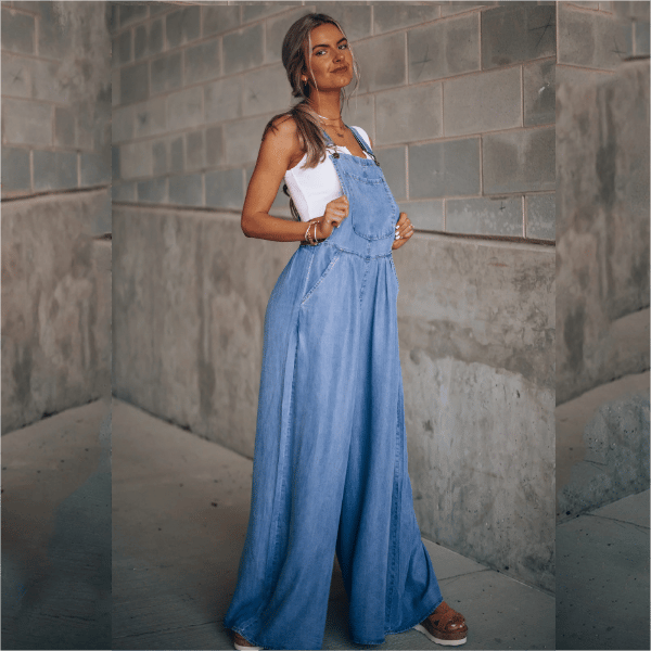 Valenzora | Women's wide-leg denim overalls