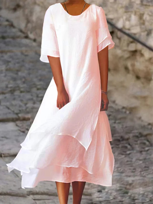 Valenzora | Chic elegance block slit dress