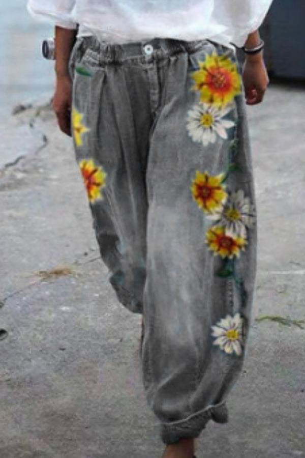 Valenzora | Bohemian Floral Printed Oversized Harem Pants