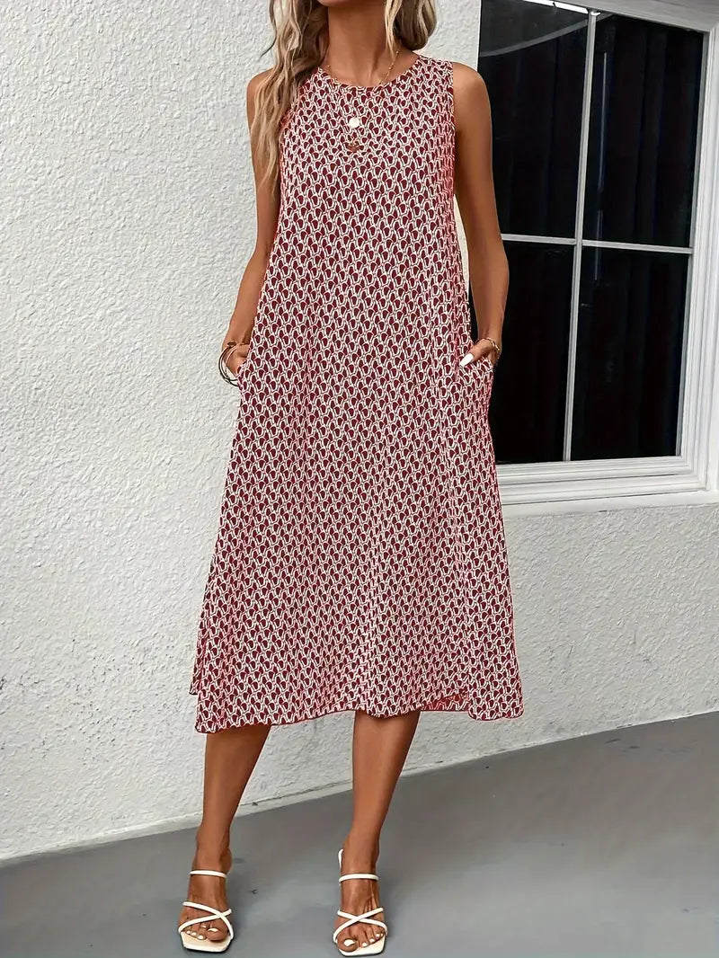 Valenzora | Casual dress with all-over print and pocket – fashionable & comfortable