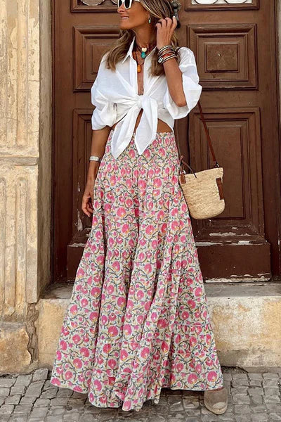 Valenzora | Summer Long Skirts Boho Print
