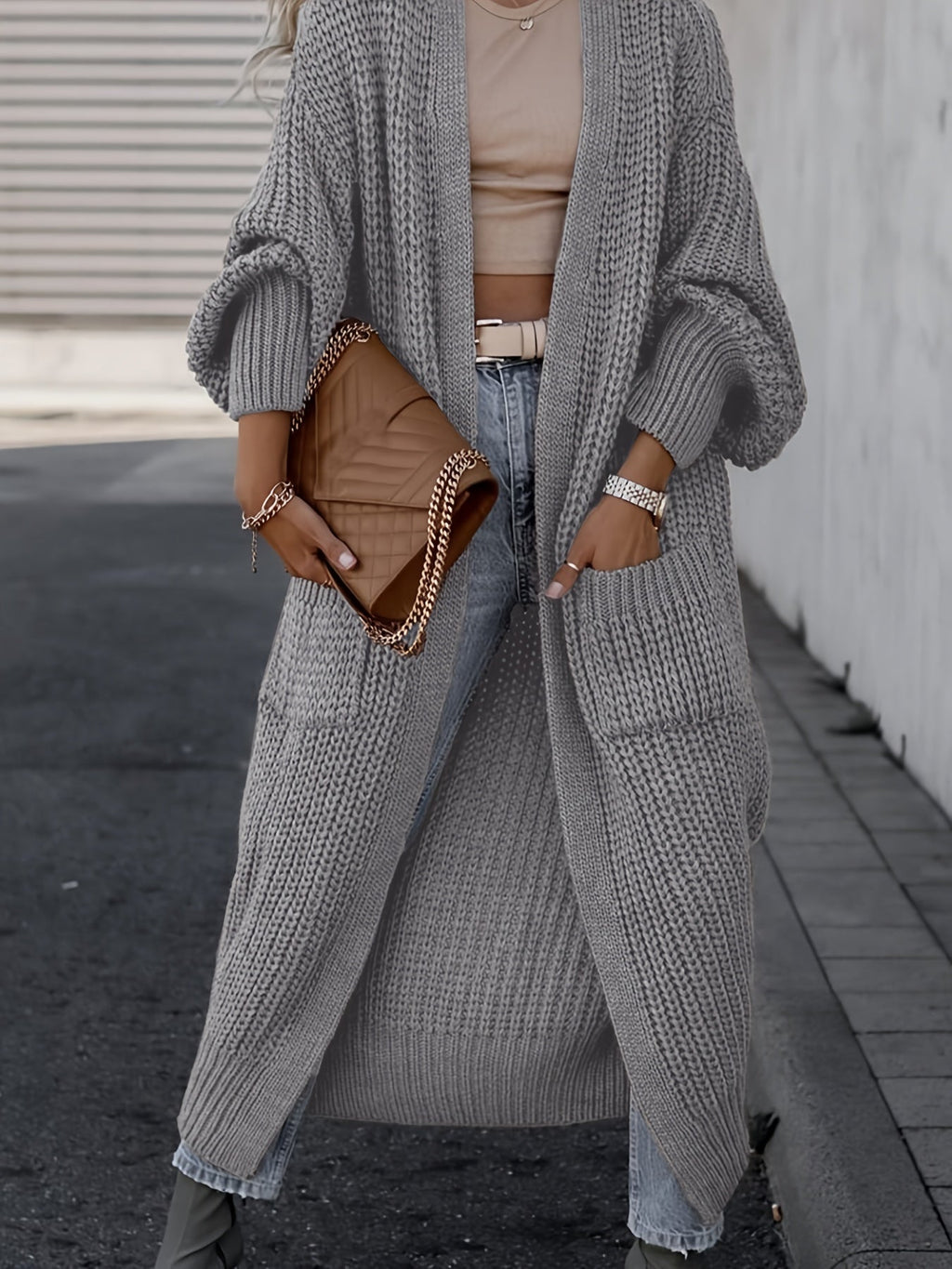 Valenzora Strickjacke aus Wolle mit Taschen für Damen | Perfekt für den Alltag