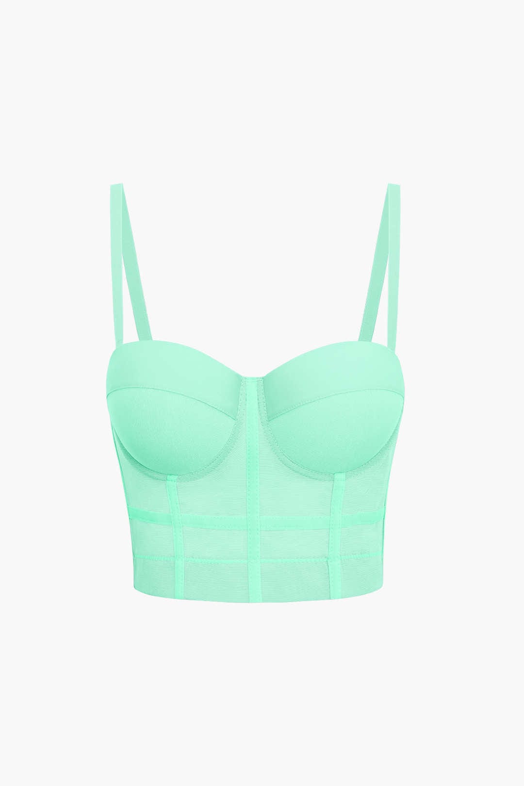 Valenzora | Figure-hugging bustier top with underwire cups and transparent mesh structure