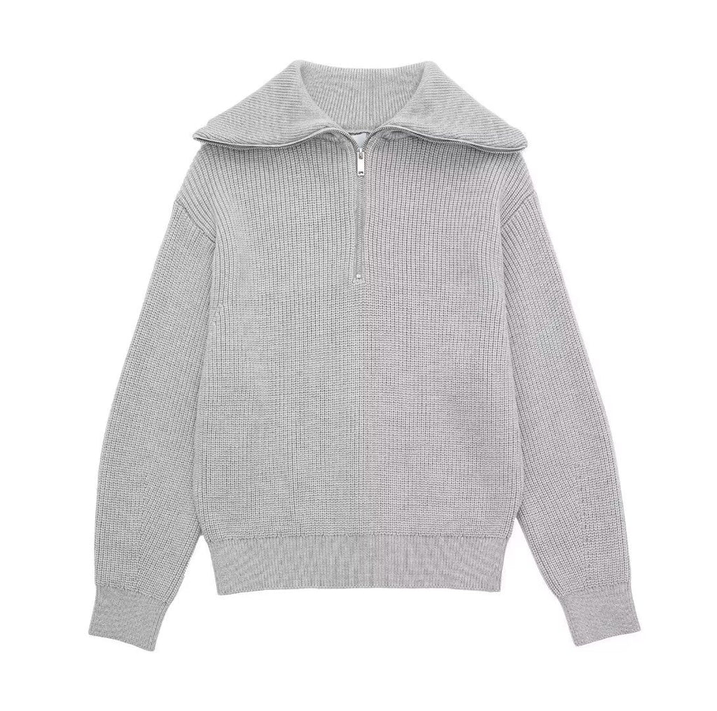 Valenzora | All Match Wollpullover mit offenem Kragen