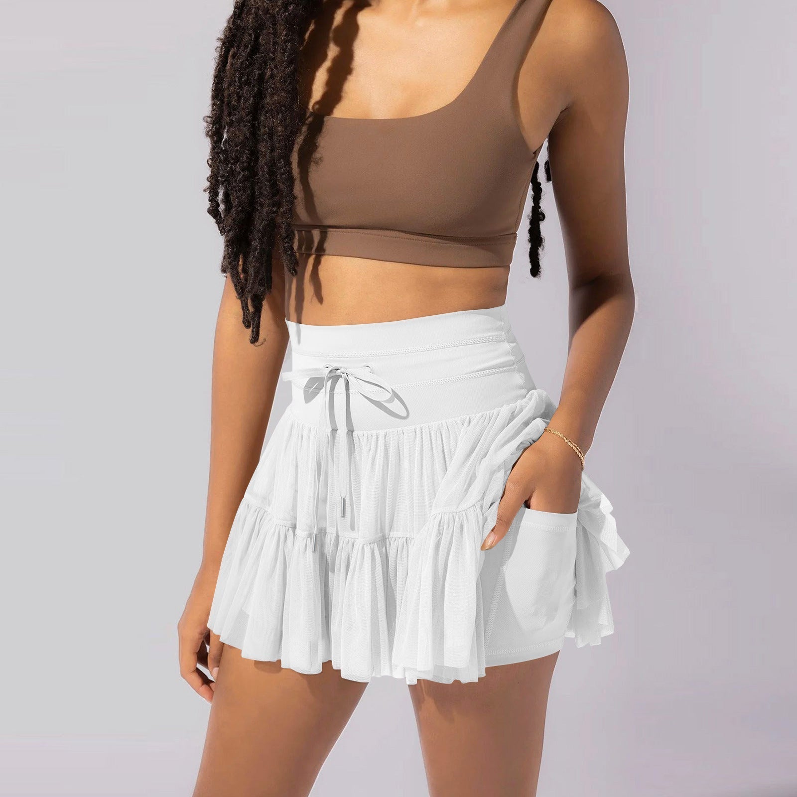 Valenzora | High-waisted mini skirt with safety shorts